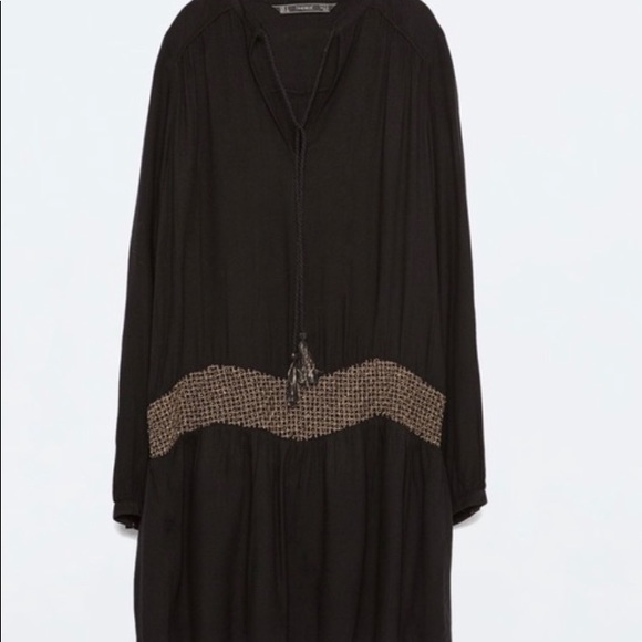Zara Dresses Zara Embroidered Long Sleeve Dress Poshmark